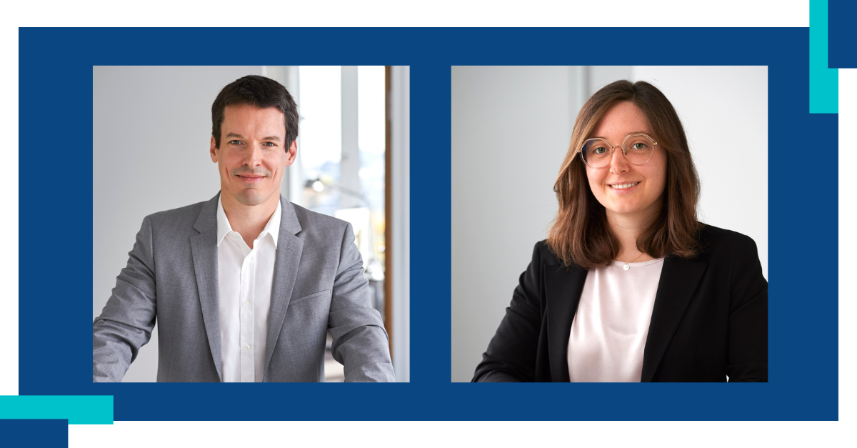 Portraitfoto von Prof. Dr. Matthias Punk und Nathalie Schmid auf blauem Hintergrund